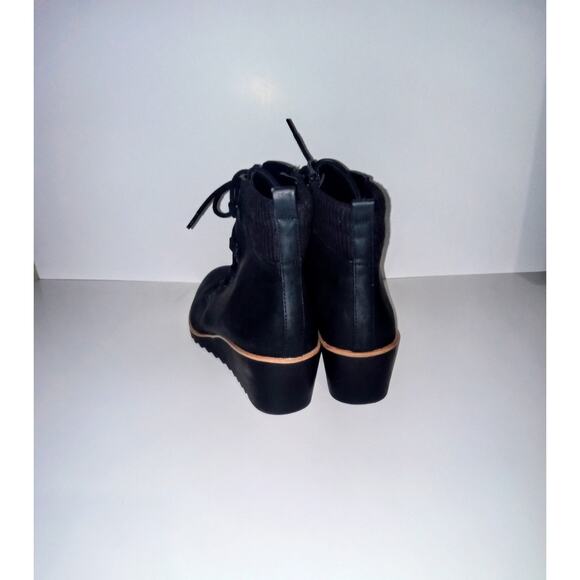 Women Life Stride Velocity Zayne Wedge Black String up Side Zip Booties Size 9 - Picture 5 of 9